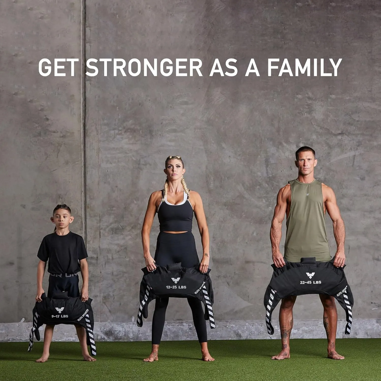 Elite Sports Bulgarian Canvas Bag, Fitness Canvas MMA Gym Cross Workout Training Sandbag 17, 25, 33, 45 lbs (UNFILLED)