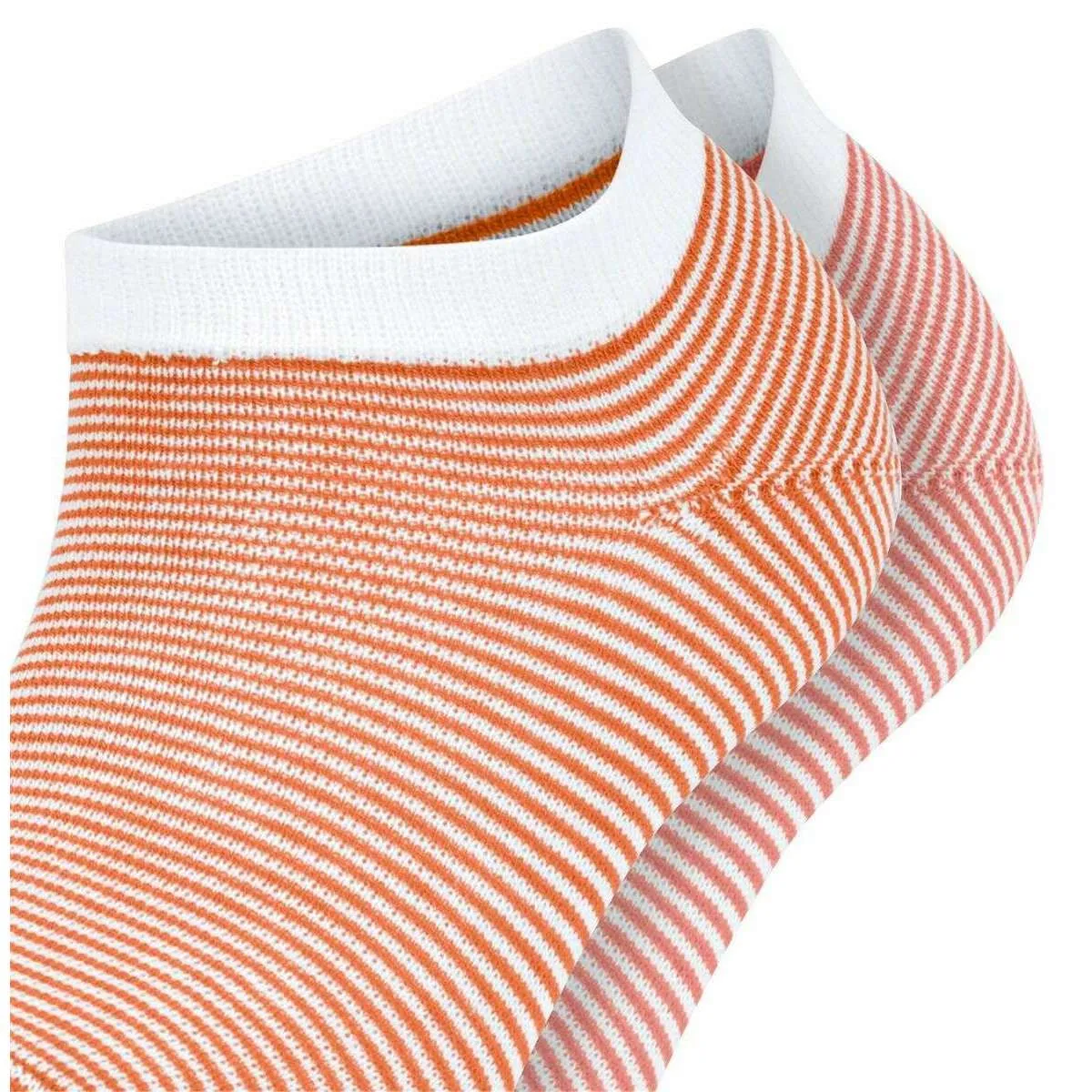 Esprit Allover Stripe 2 Pack Sneaker Socks - Orange/Pink