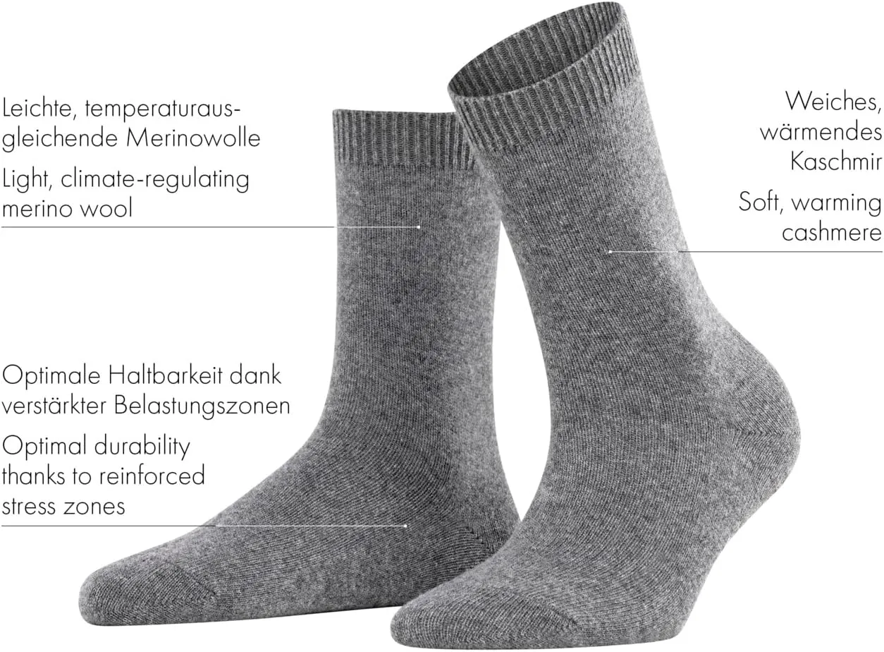FALKE Women's Cosy Wool Socks, Soft Warming Merino Cashmere, 1 Pair