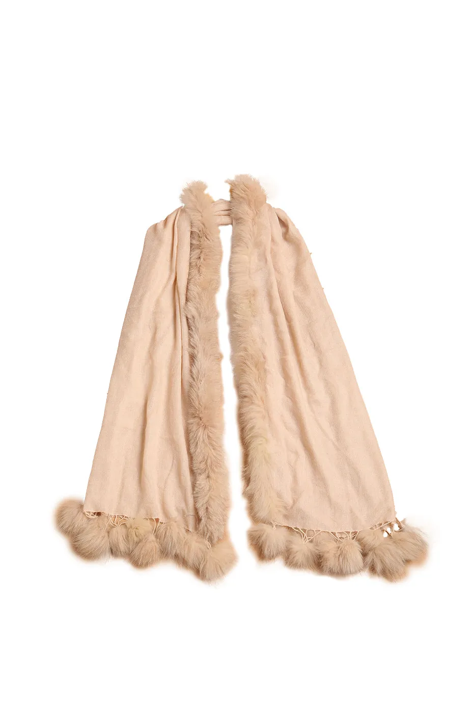 Faux Fur Pompom Pashmina Stole