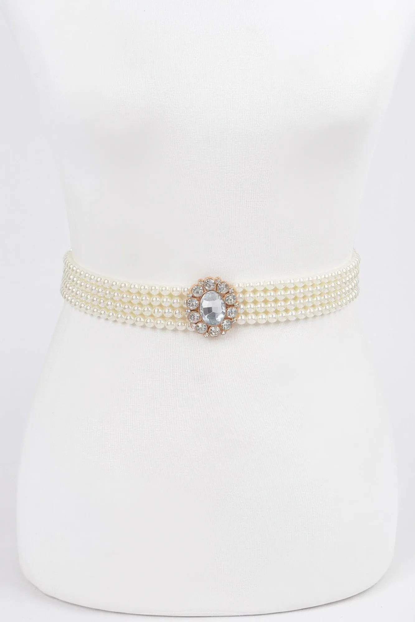 Faux Pearl Stretch Belt