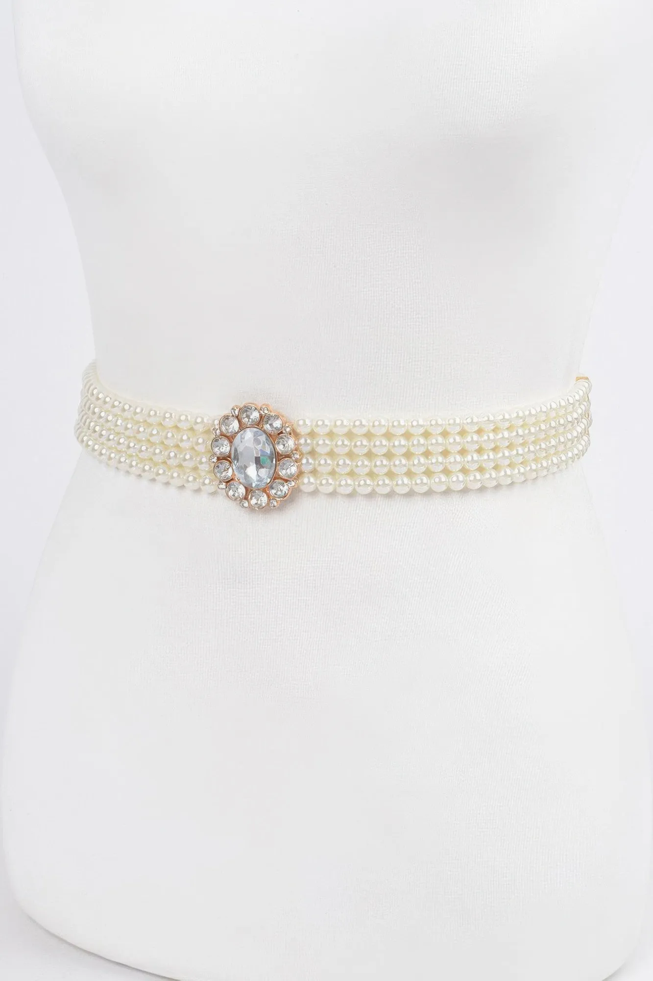 Faux Pearl Stretch Belt