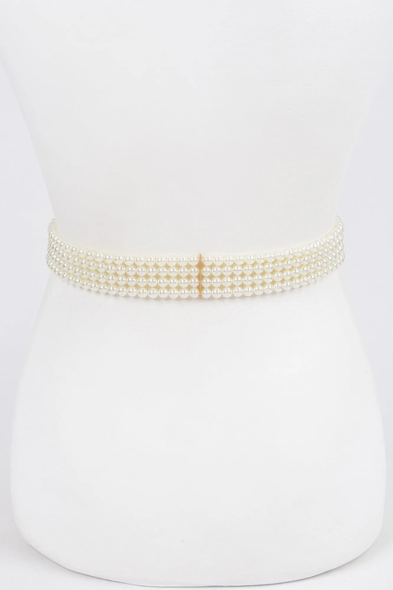 Faux Pearl Stretch Belt
