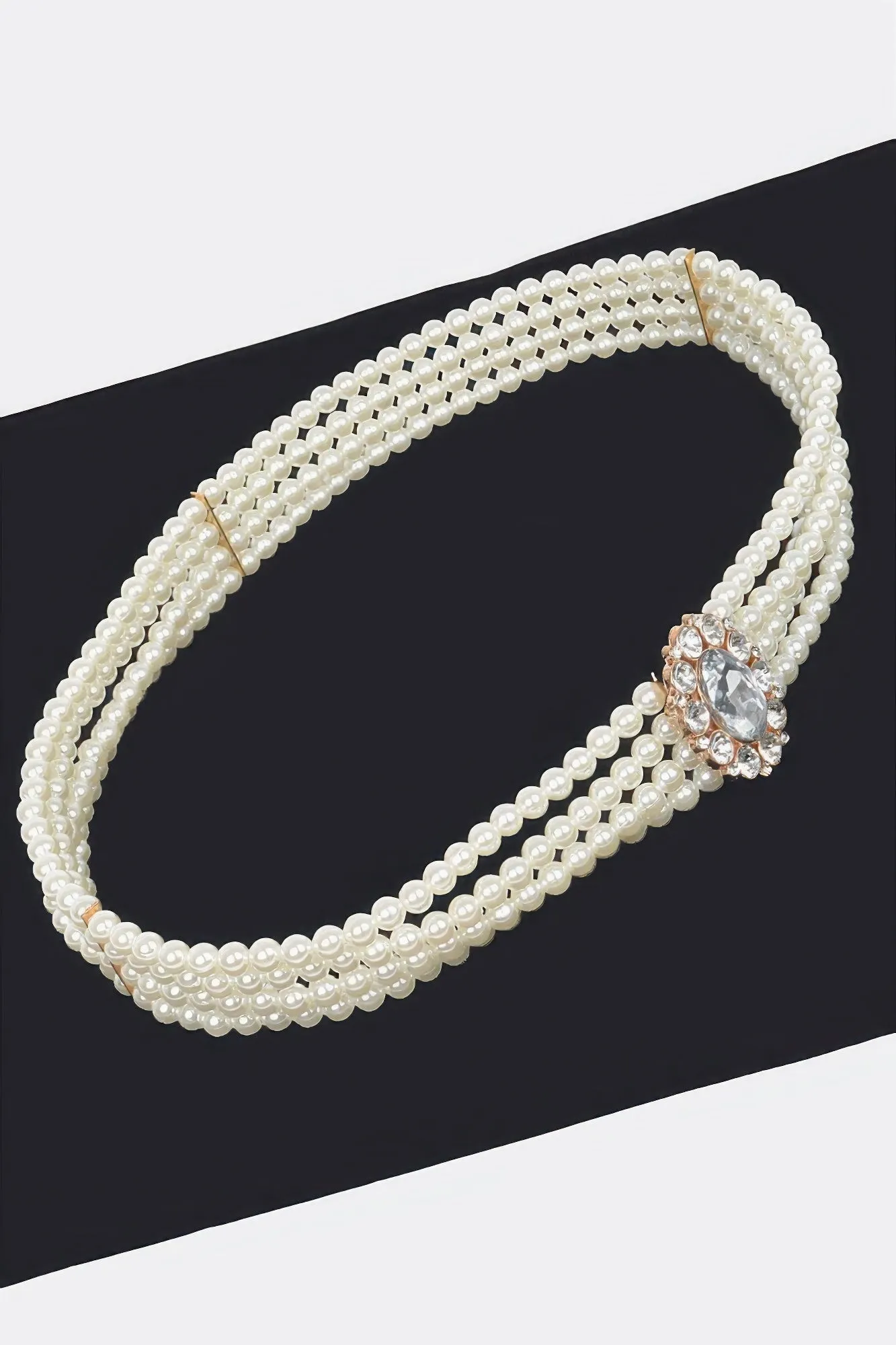 Faux Pearl Stretch Belt