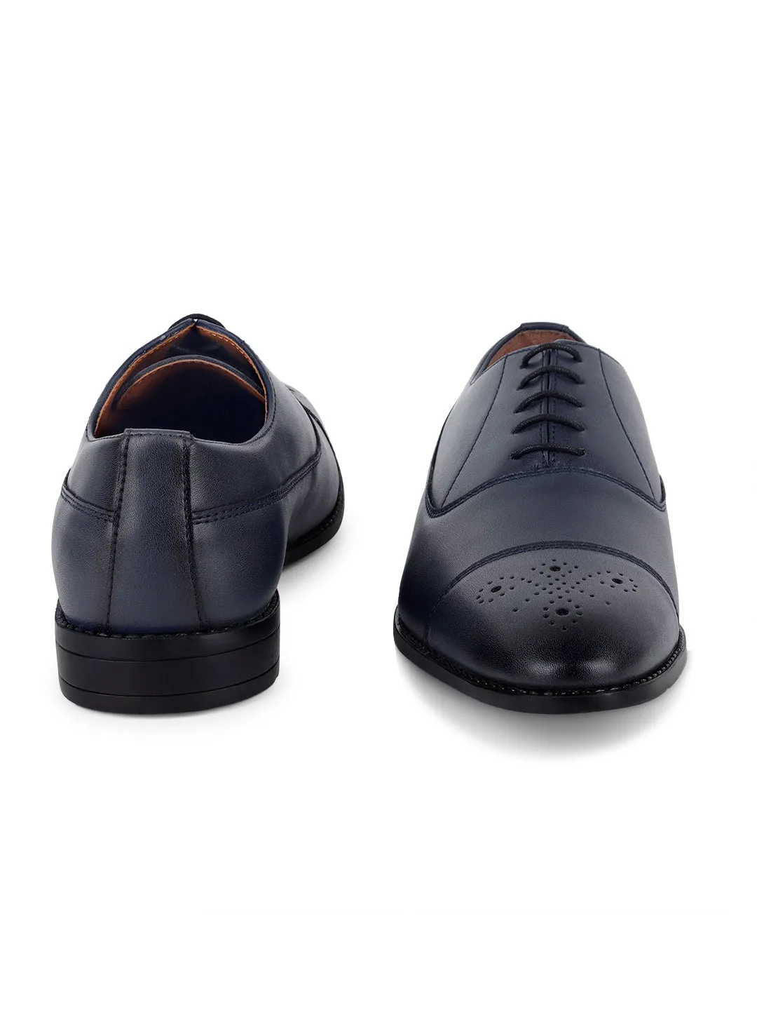 Federal Blue Handcrafted Captoe Style Comfortable Laceups