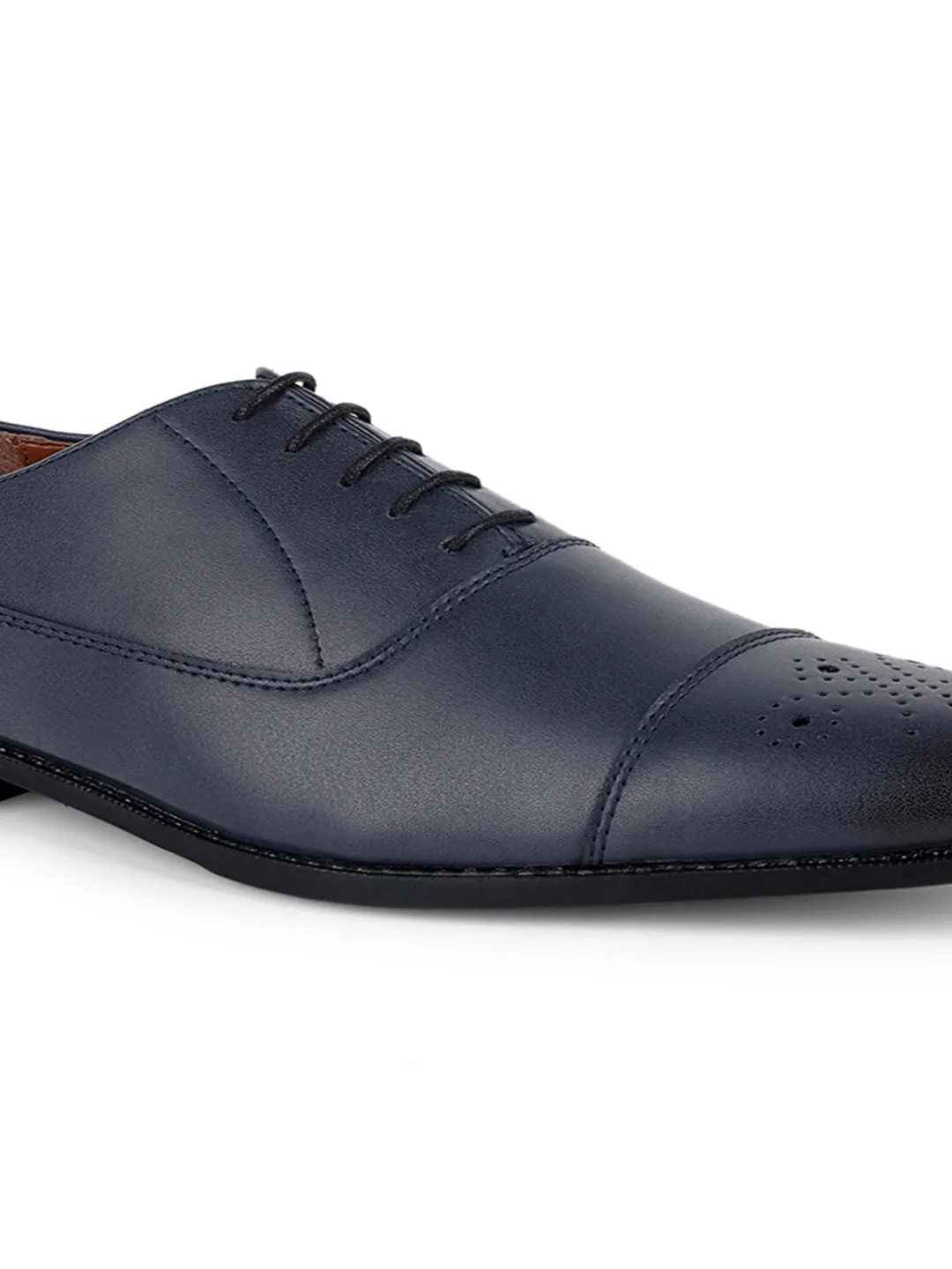 Federal Blue Handcrafted Captoe Style Comfortable Laceups