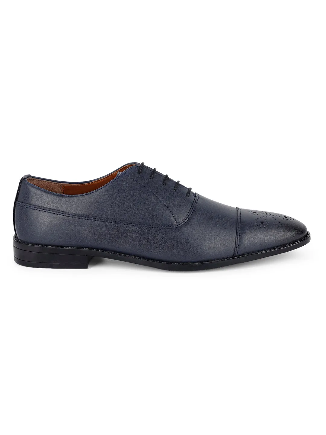Federal Blue Handcrafted Captoe Style Comfortable Laceups