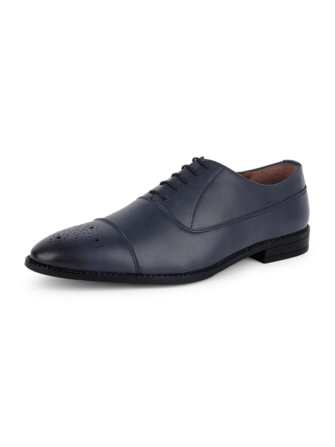 Federal Blue Handcrafted Captoe Style Comfortable Laceups
