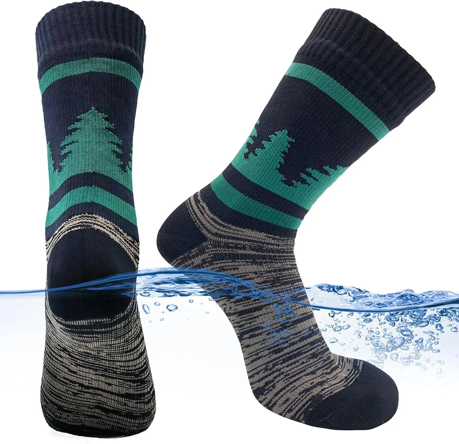 Fullsheild Mens Waterproof Hiking Socks, Unisex Breathable Outdoor Athletic Hiking Wading Trail Running Skiing Crew Socks