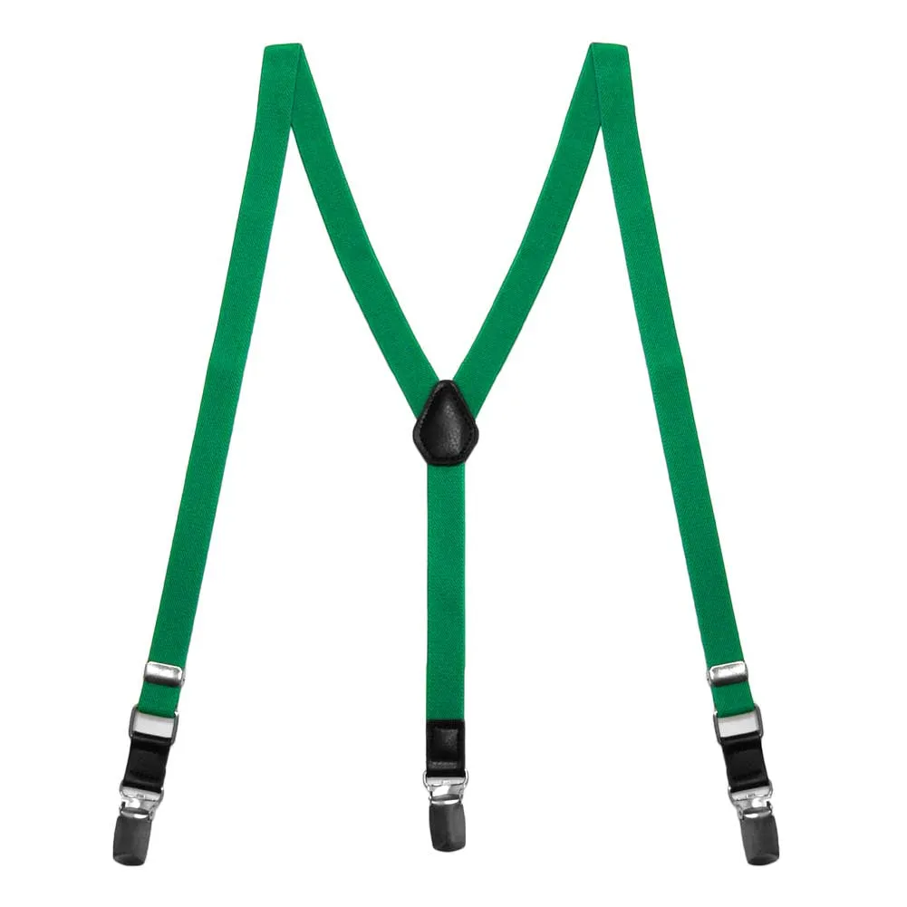 Green Skinny Suspenders