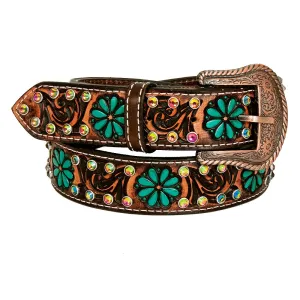 Hand Carved Western Leather Belt- Belts for Cowgirls