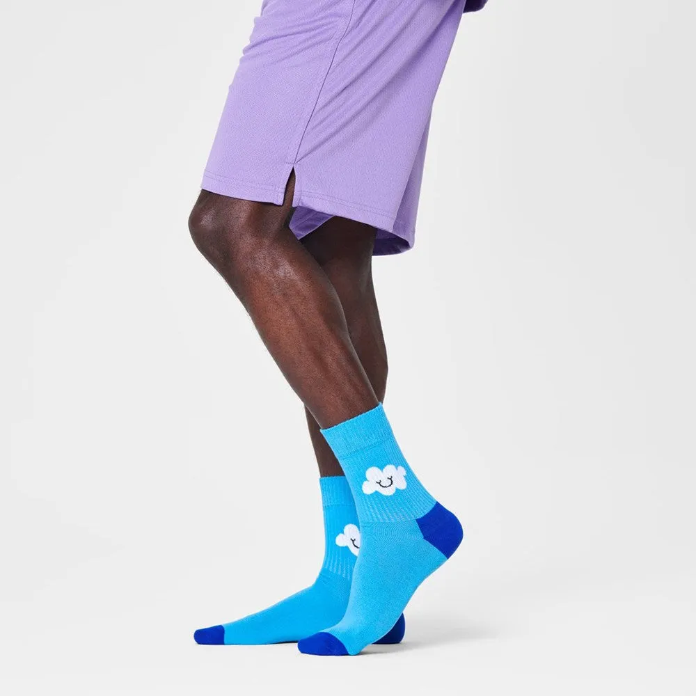 Happy Socks: Cloudy 1/2 Crew Blue