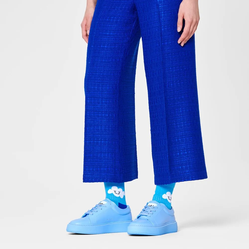 Happy Socks: Cloudy 1/2 Crew Blue