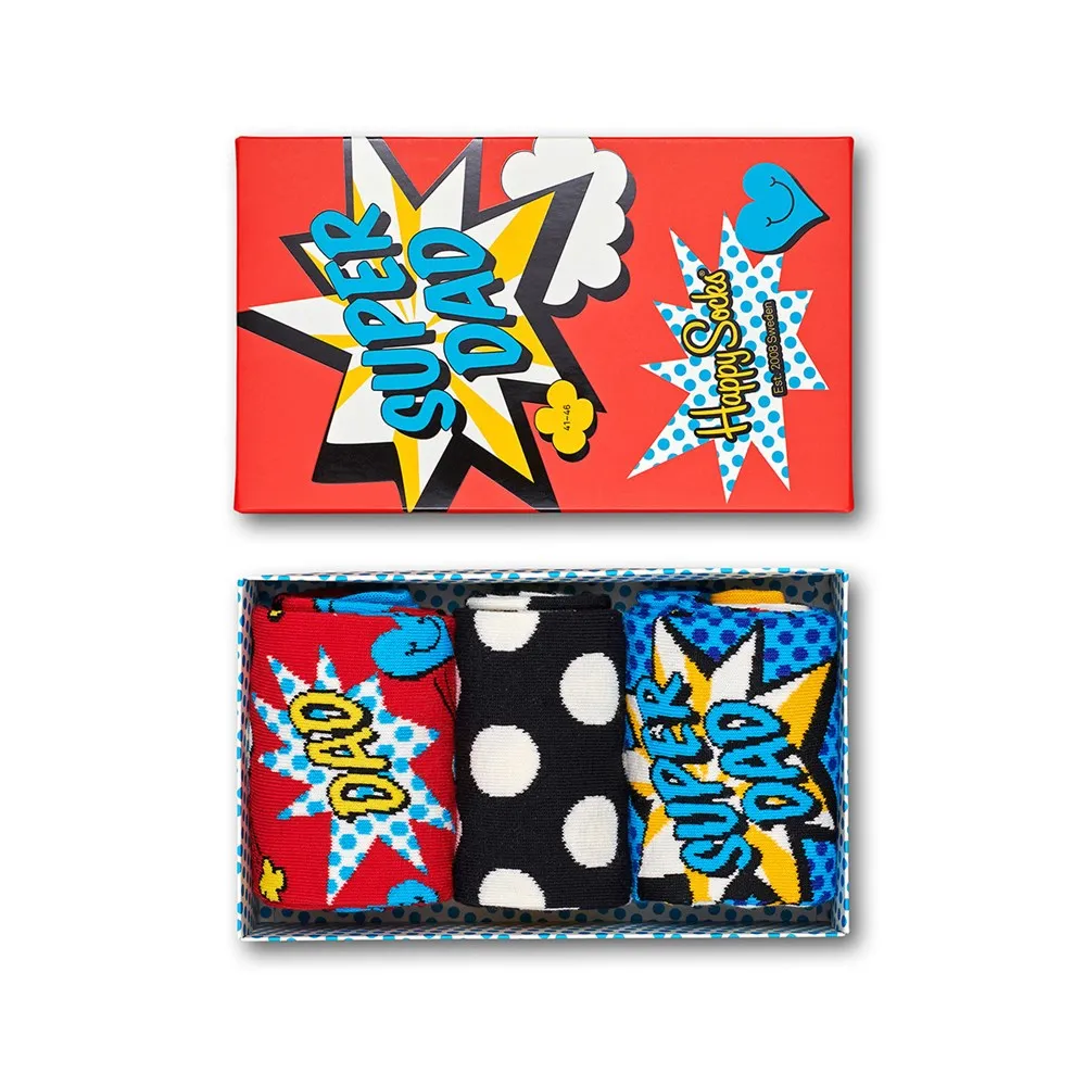 Happy Socks: Gift Set Super Dad 3pk ML