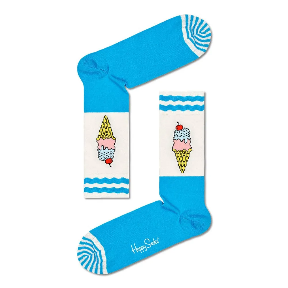 Happy Socks: Ice Cream White Blue