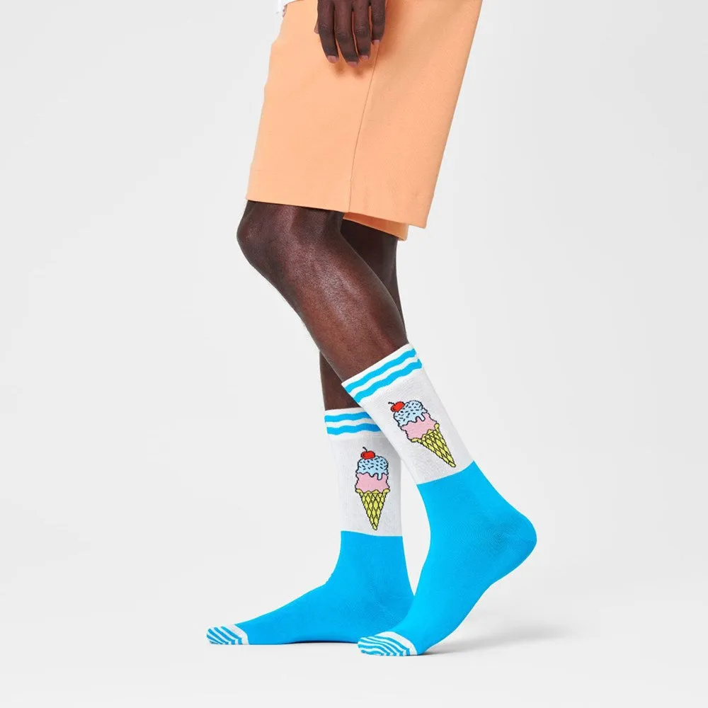 Happy Socks: Ice Cream White Blue