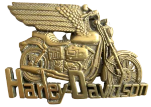 Harley Davidson Winged Brass Belt Buckle