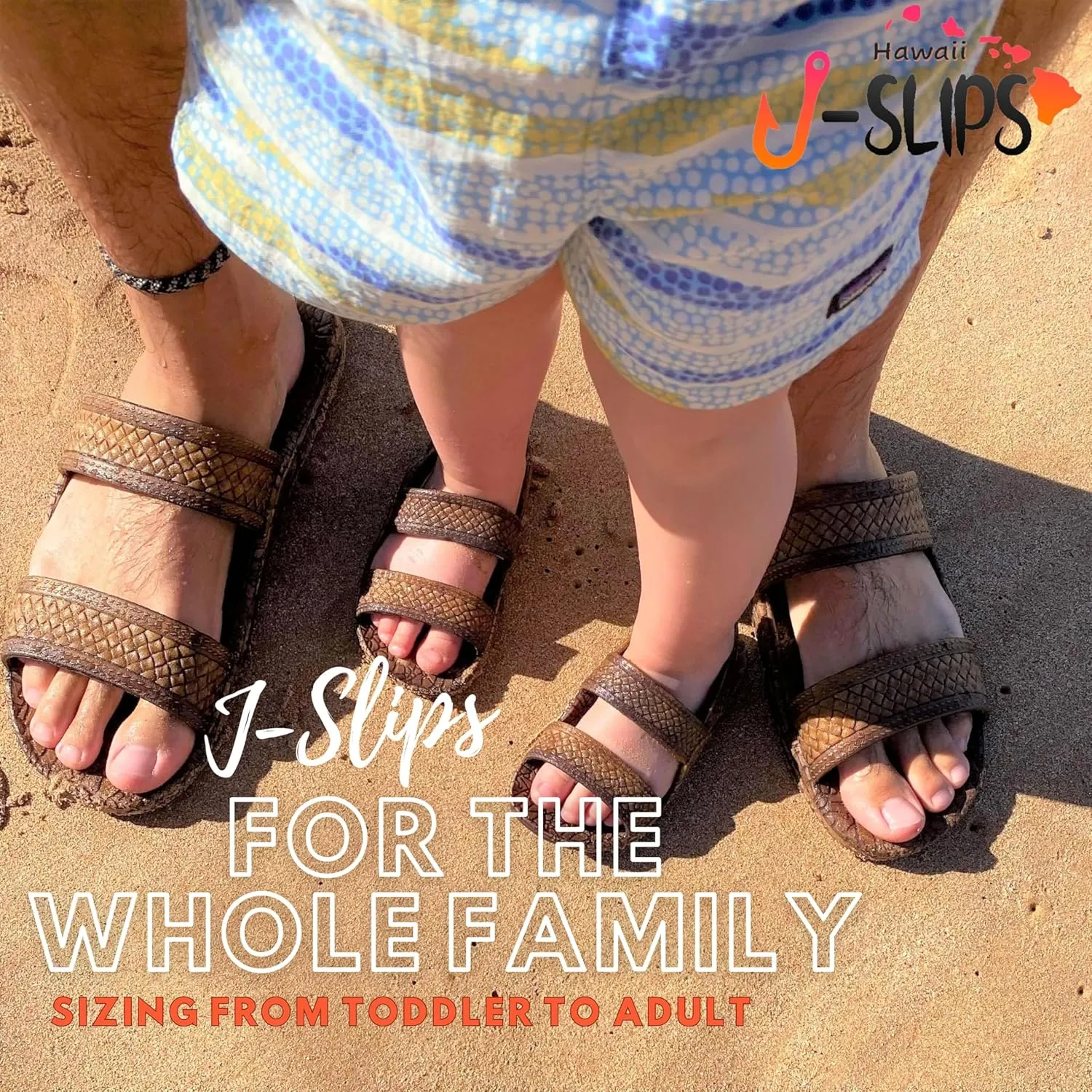 J-Slips Sandals for Women and Men - Comfortable Jesus Jandals for Beach - Waterproof Hawaiian Slides in 12 Colors, Sandalias