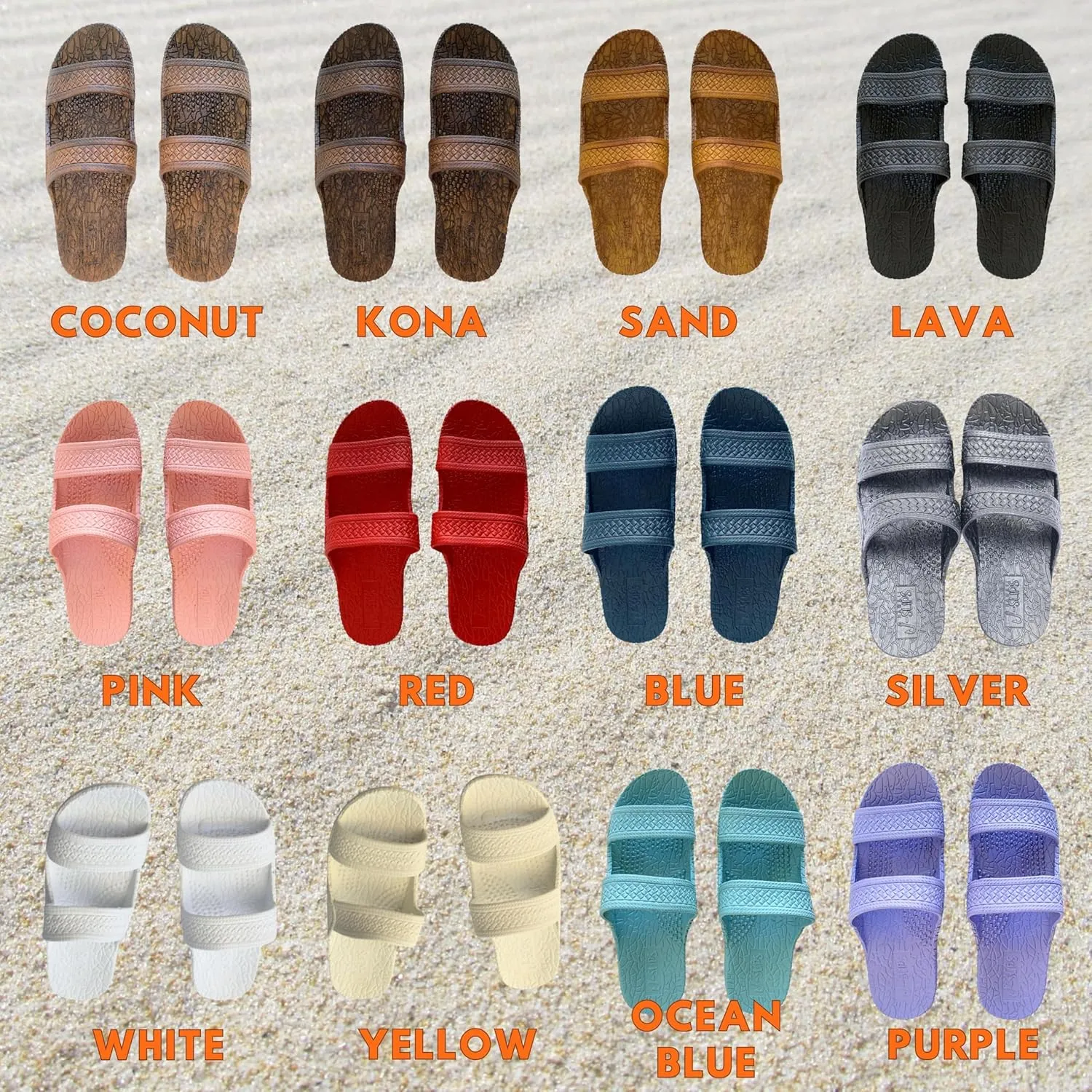 J-Slips Sandals for Women and Men - Comfortable Jesus Jandals for Beach - Waterproof Hawaiian Slides in 12 Colors, Sandalias