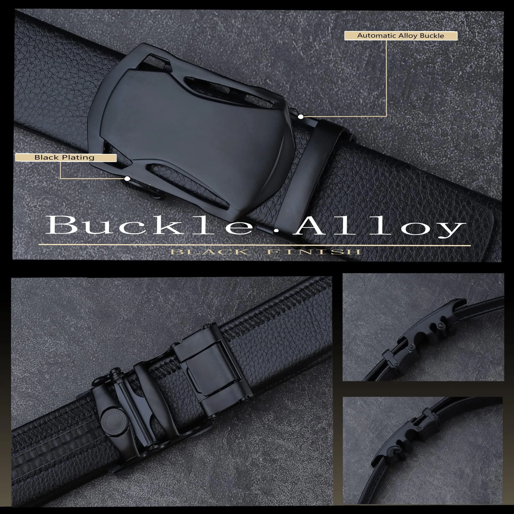 Jaxer Auto Adjust Black PU Leather Belt for Men and Boys - JXBLT110
