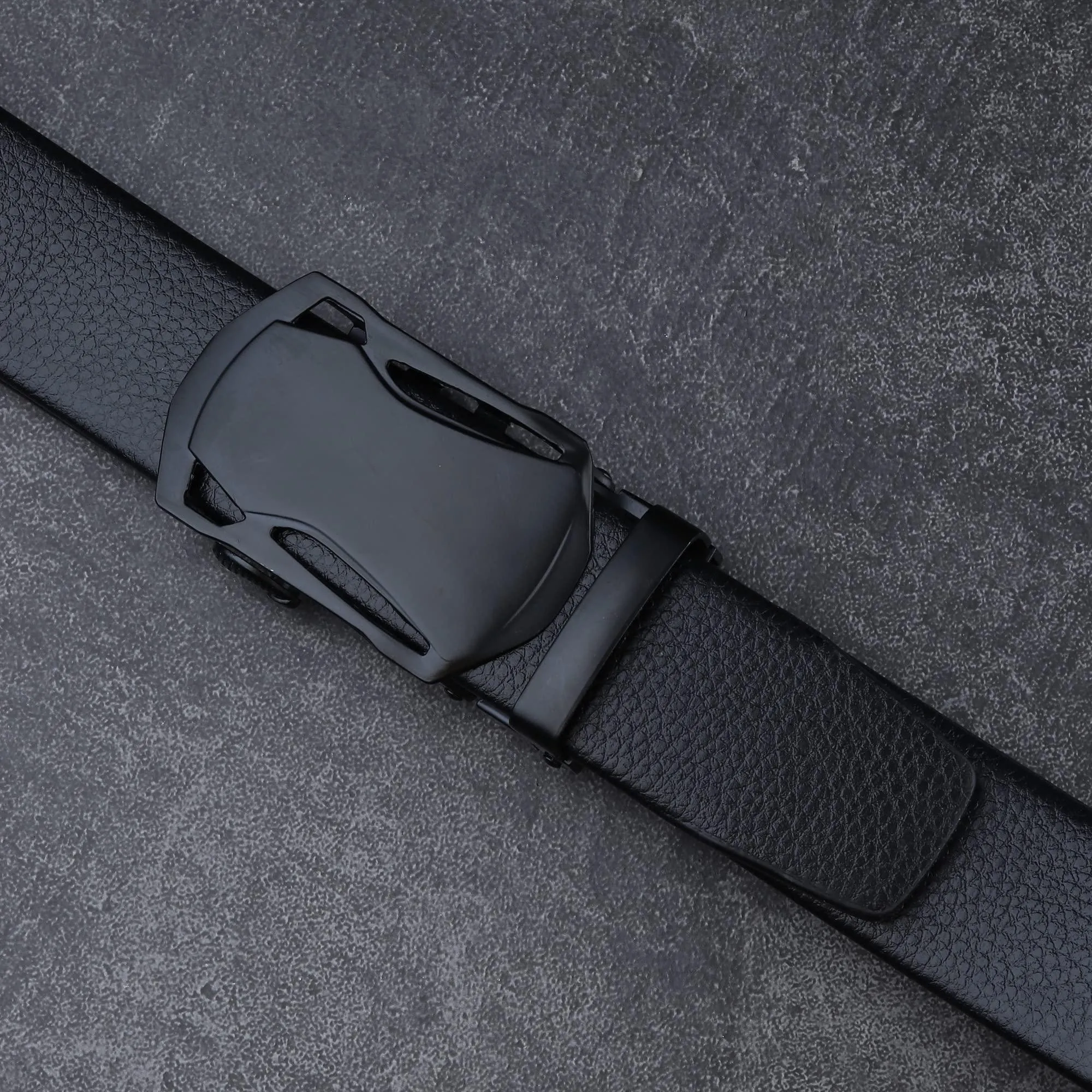 Jaxer Auto Adjust Black PU Leather Belt for Men and Boys - JXBLT110