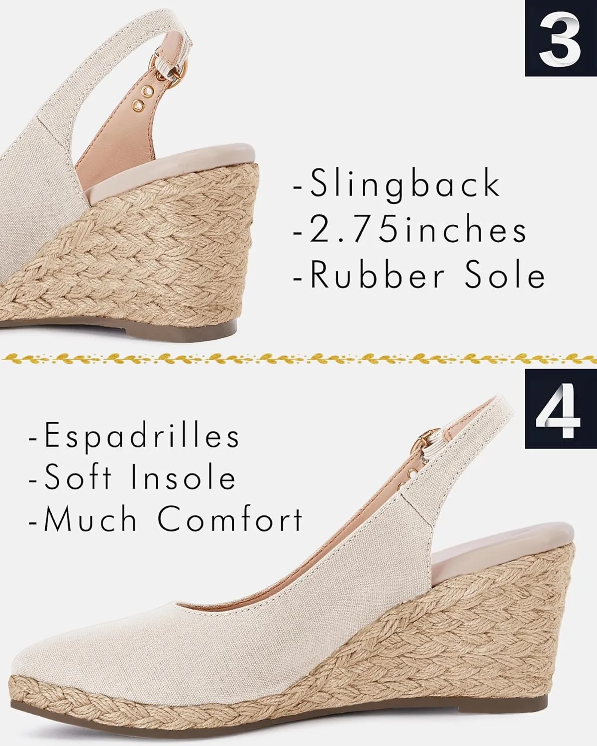 Juliet Holy Womens Wedge Sandals Espadrilles Closed Toe Slingback Buckle Strap Comfortable Casual Summer Wedges Shoes
