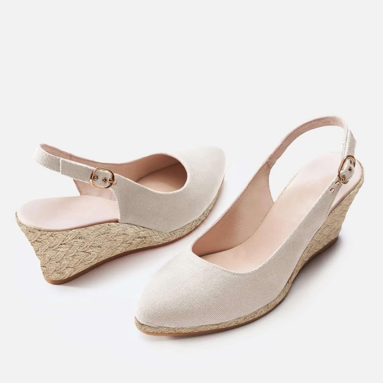 Juliet Holy Womens Wedge Sandals Espadrilles Closed Toe Slingback Buckle Strap Comfortable Casual Summer Wedges Shoes