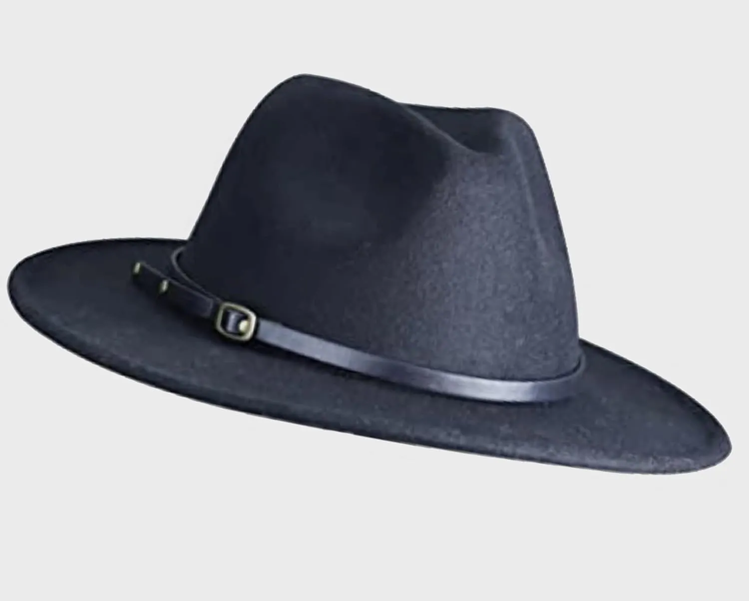 Kids-Girls Vintage Fedora-Hats Wide-Brim Felt-Panama with Leather-Belt Fedora-Hat