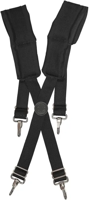 Klein Tools 55400 Adjustable Suspenders, for 4-Point Attachment Belts, Rugged and Padded, Ideal Electricians or Carpenters Suspenders