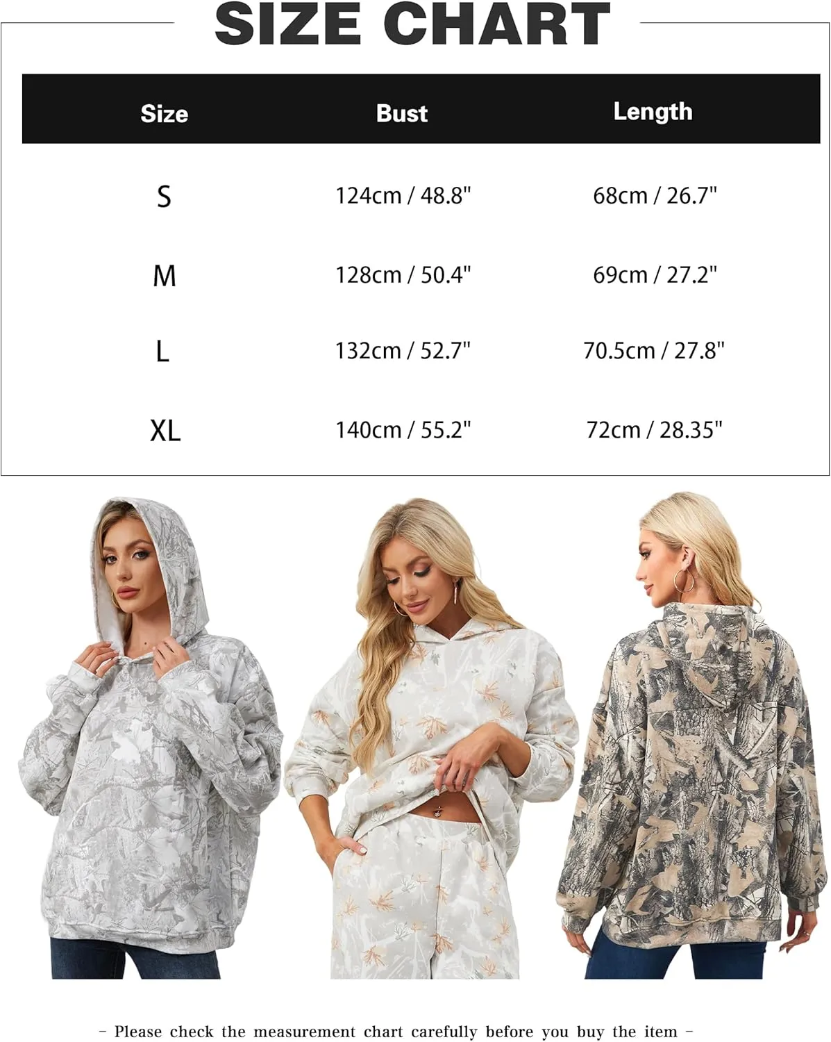 Lauweion Womens Oversized Camo Hoodie Maple Leaf Graphic Hooded Sweatshirt Trendy Long Sleeve Fleece Camouflage Hoodie