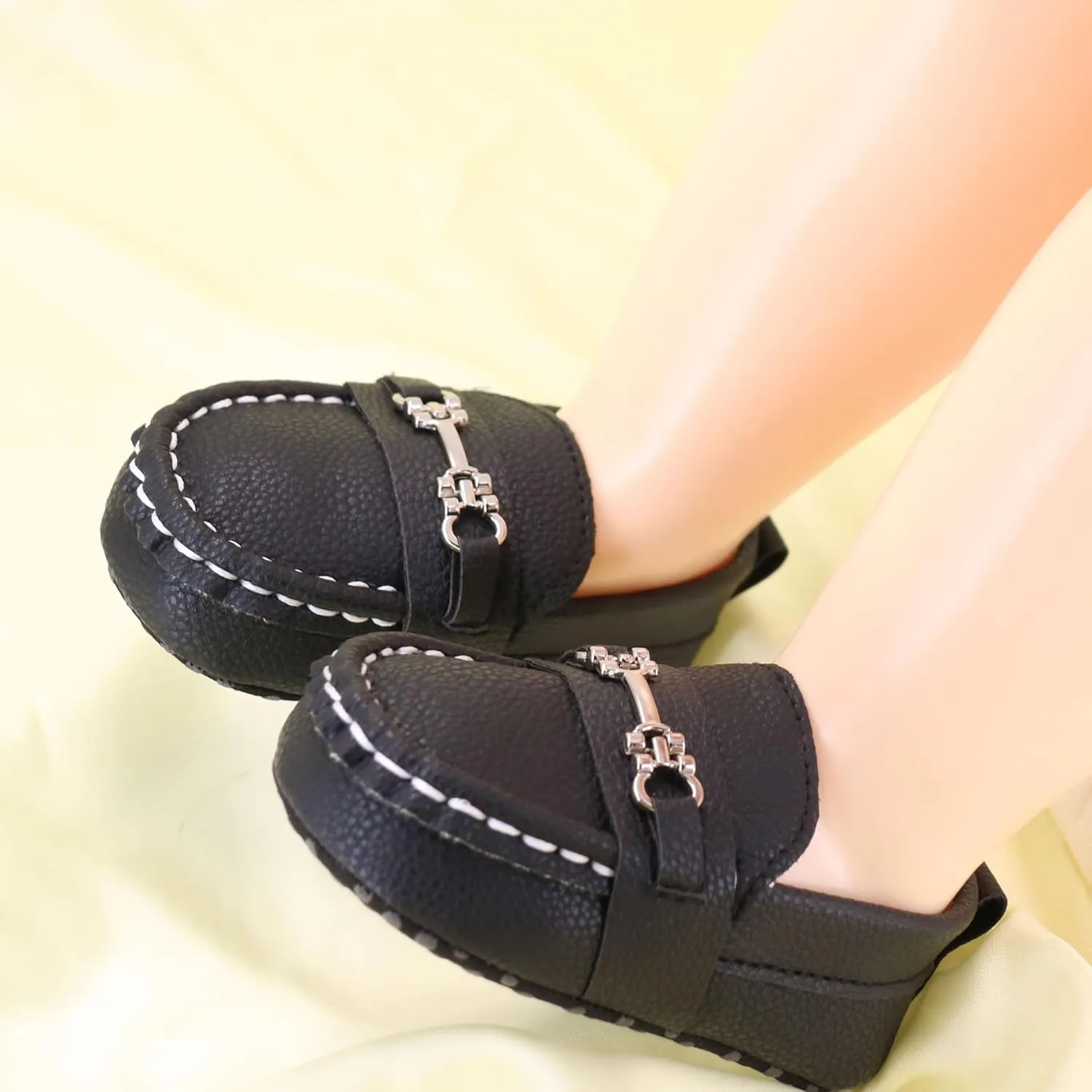 LONSOEN Baby Girls Boys Loafers Prewalker Dress Crib Shoes