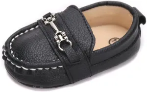LONSOEN Baby Girls Boys Loafers Prewalker Dress Crib Shoes