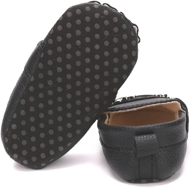 LONSOEN Baby Girls Boys Loafers Prewalker Dress Crib Shoes