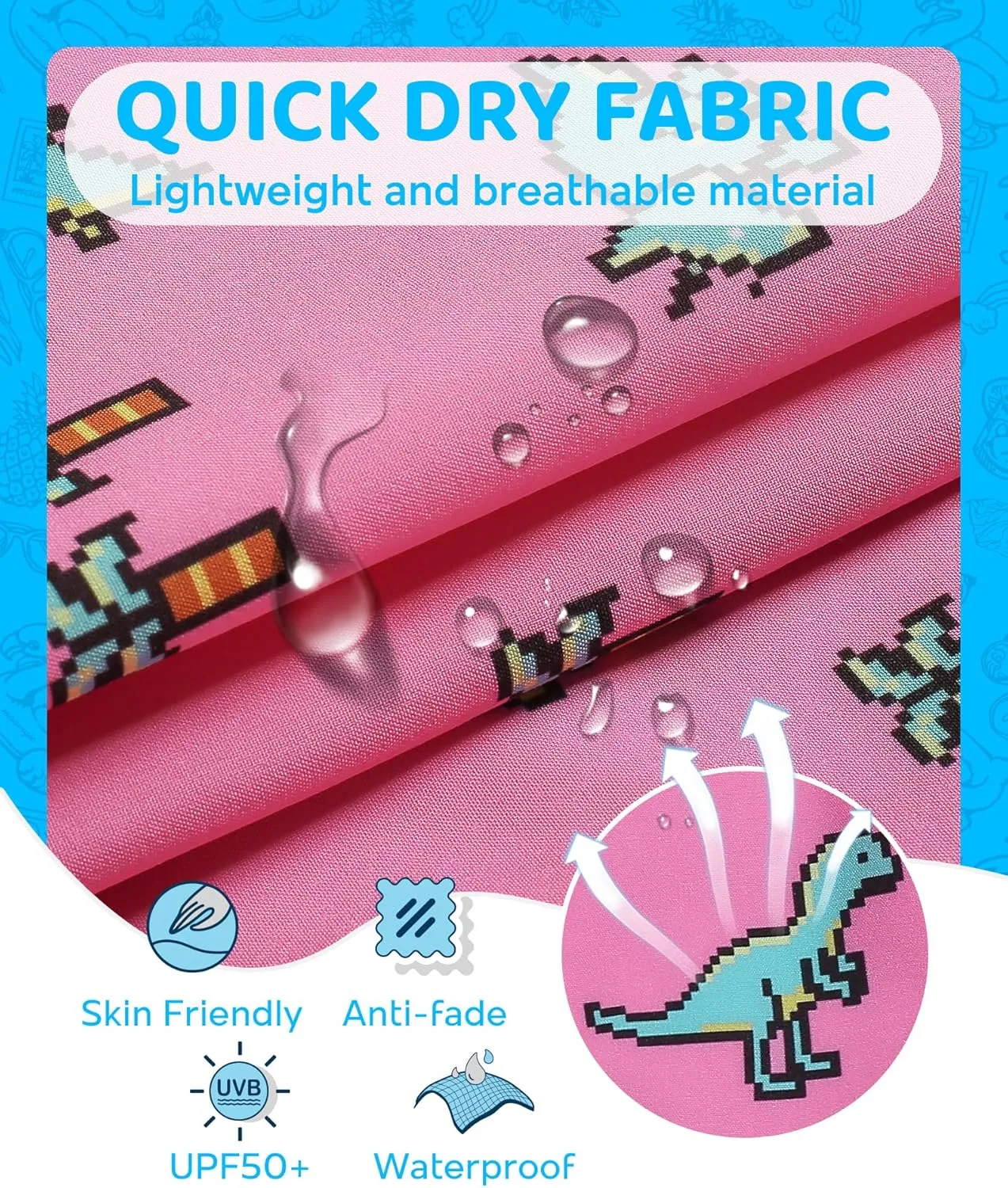 maamgic Boys Swim Trunks with Compression Liner 4-Way Stretch Quick Dry Bathing Suit Toddler Beach Shorts