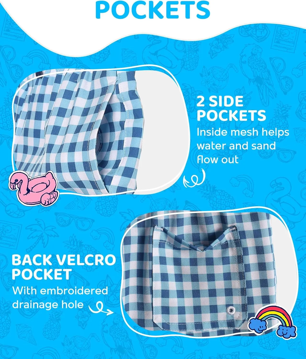 maamgic Boys Swim Trunks with Compression Liner 4-Way Stretch Quick Dry Bathing Suit Toddler Beach Shorts