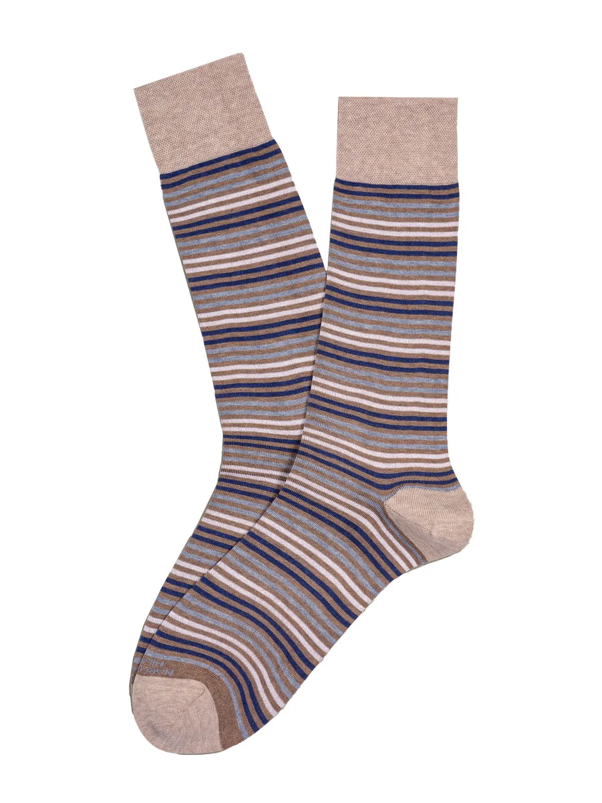 Marcoliani Pima Cotton Cappuccino Simple Stripe Socks