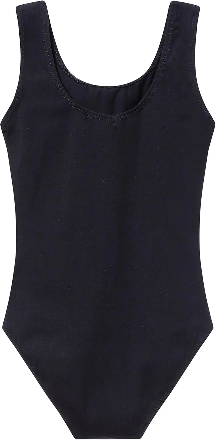MdnMd Leotards for Girls Dance Ballet Gymnastics Sleeveless Tank with Mesh Cross Front