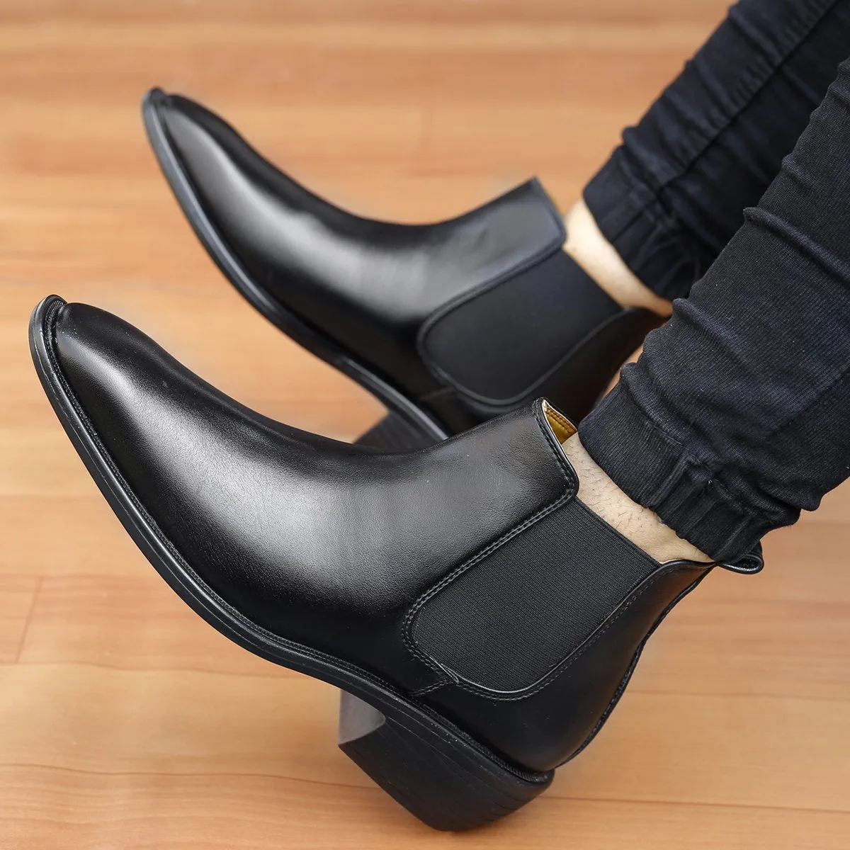 Men's 2 Inch Hidden Height Increasing Fashionable Chelsea Boots