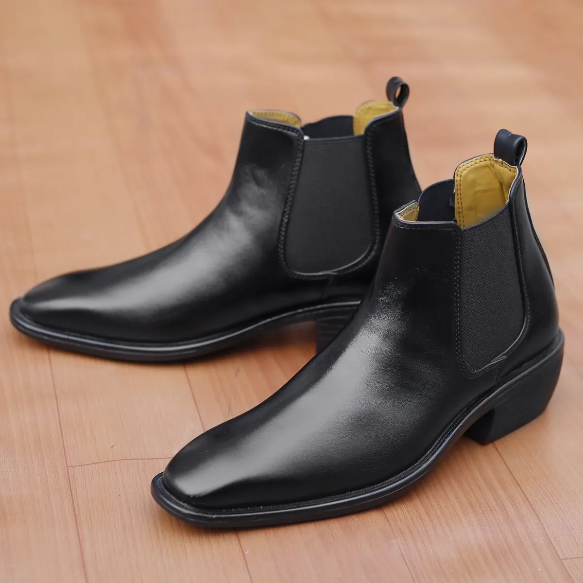 Men's 2 Inch Hidden Height Increasing Fashionable Chelsea Boots