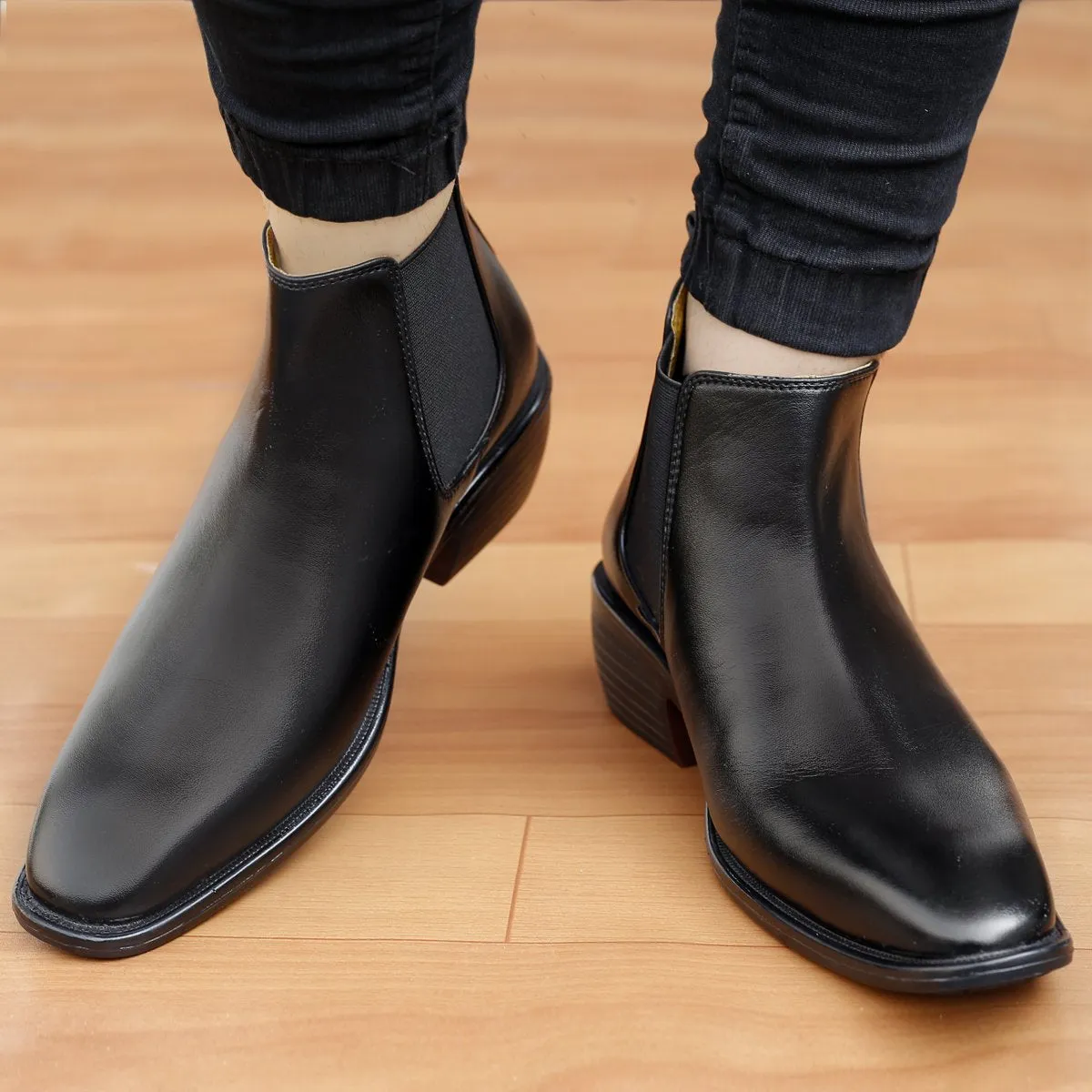 Men's 2 Inch Hidden Height Increasing Fashionable Chelsea Boots