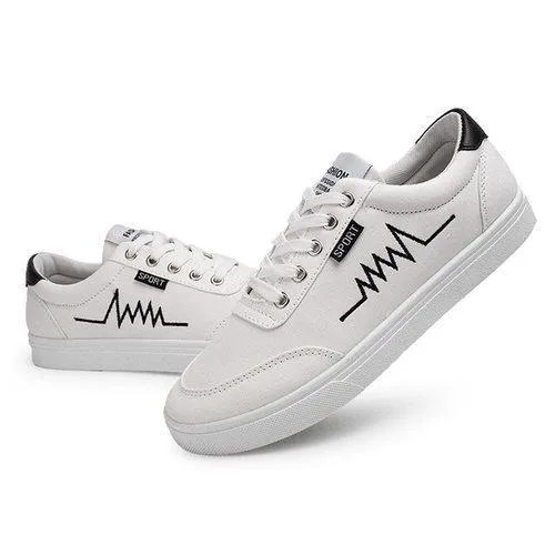 Men's Canvas Comfortable Sport Lace Up Flat Casual Shoes