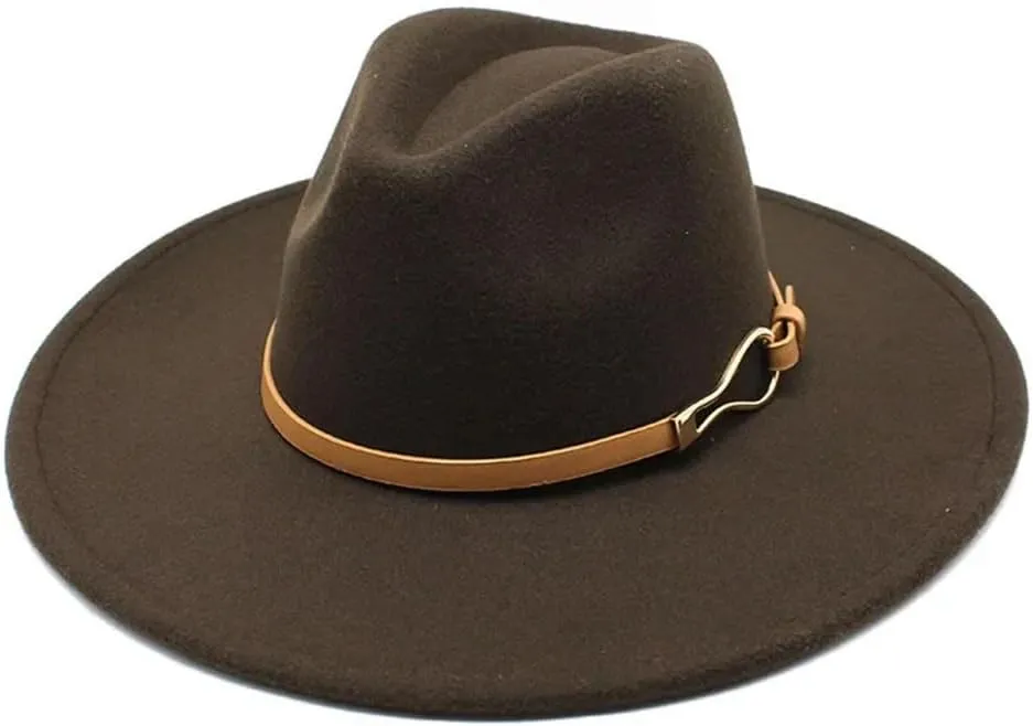Men's Women's Fedora Hat Big Wide Brim Vintage Felted Jazz Hat Formal Dress Cap