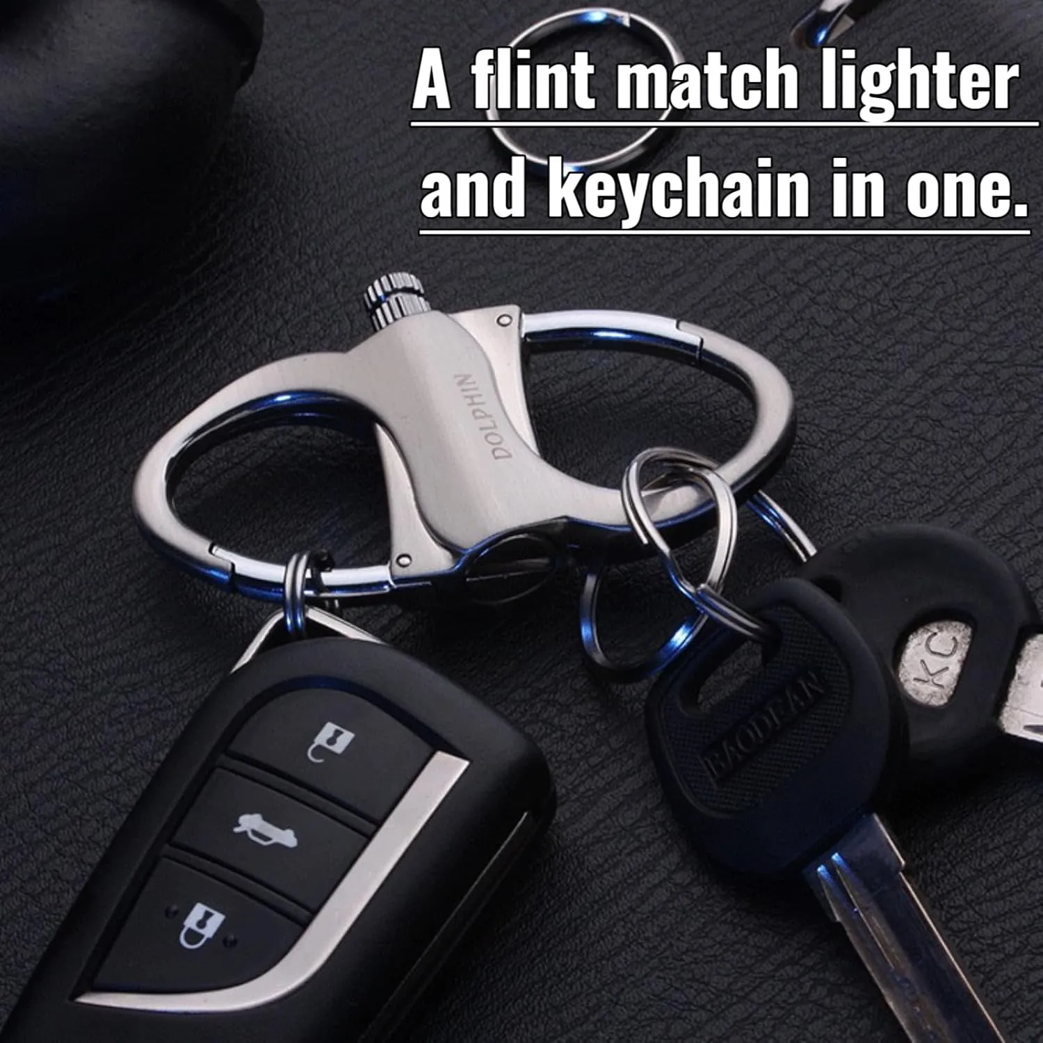 Metal Keychain Lighter, New Permanent Match Infinity Kerosene Refillable Lighter, For outdoor camping/Father's Day Gifts