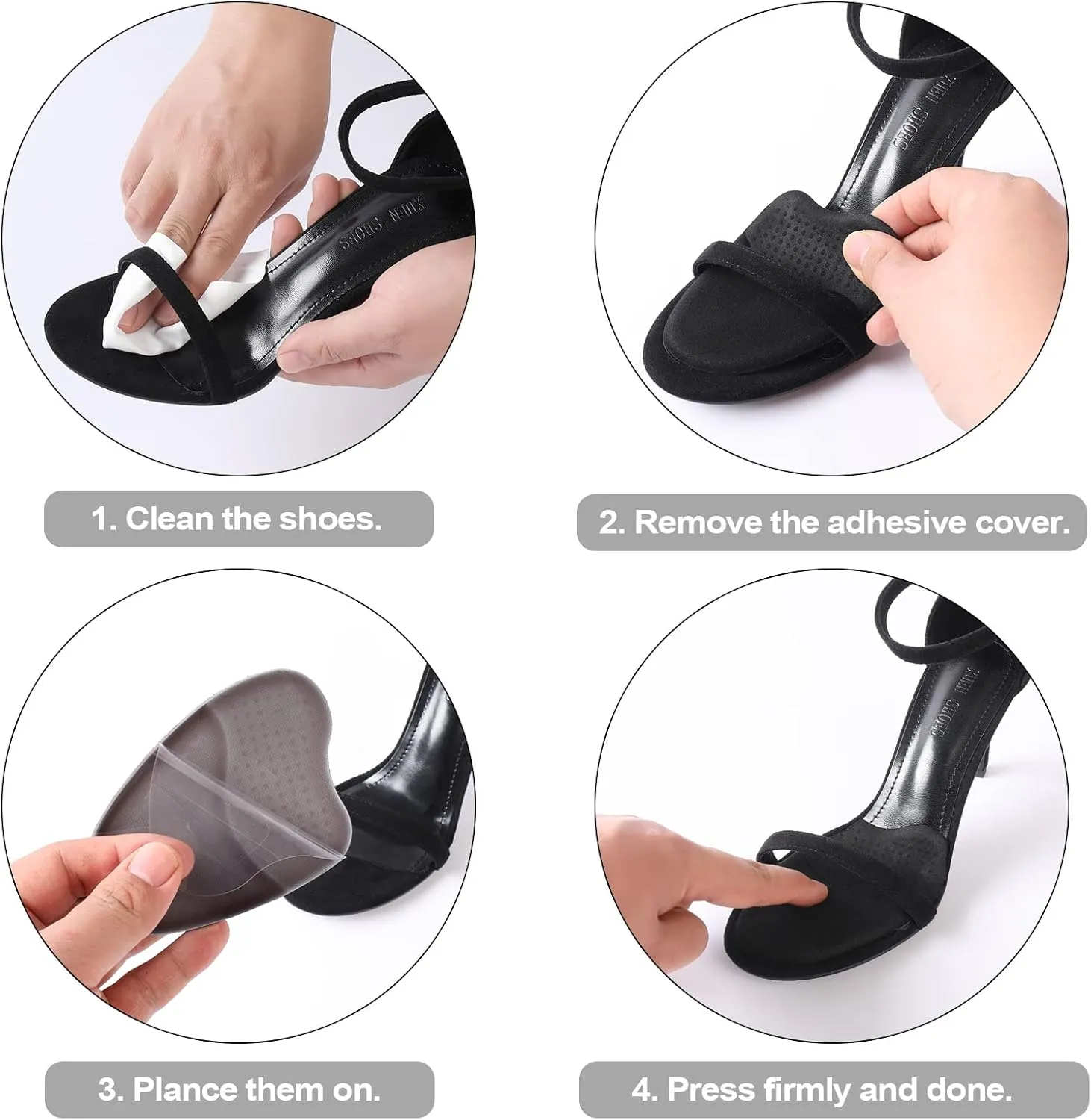Metatarsal Pads for Women, Anti Sliding Foot Pads for Open Toe Shoes, Forefoot Pads for Women, Ball of Foot Cushions, Shoe Pads High Heel Cushion Inserts Women 3-Pair