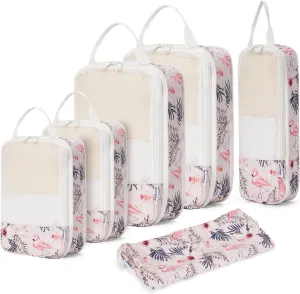 Narwey 6 Set Compression Packing Cubes Travel for Carry on Women, Packing Organizers Bag for Backpack Luggage Suitcase Duffle Bags
