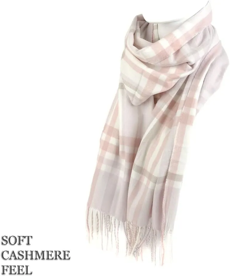 Nollia Plaid Fall/Winter Scarf for Men & Women-Plaid Color Cashmere Feels Acrylic Scarves