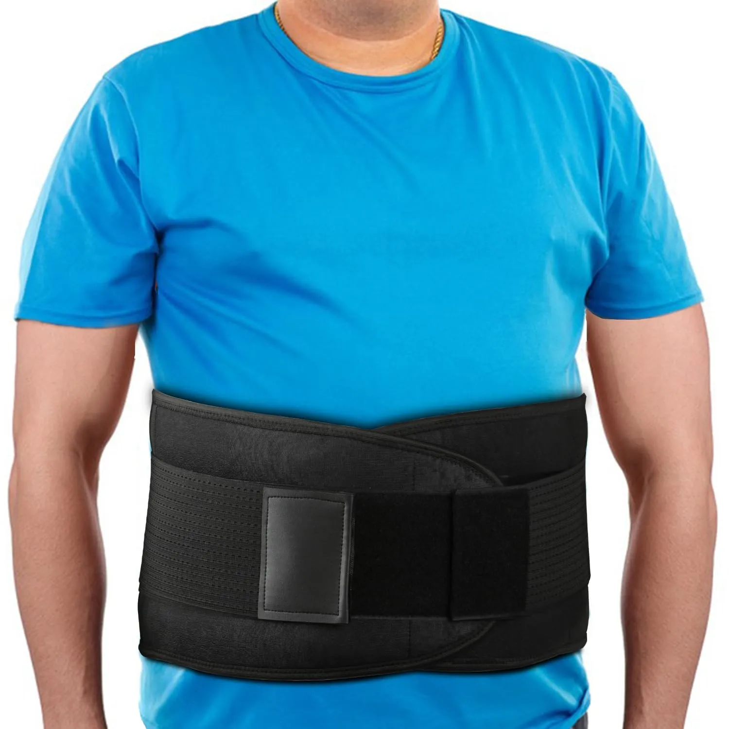 PAZAPO Back Brace Lumbar Support Belt for Lower Back Pain Relief - Waist Belt for Men and Women - Plus Size Back Brace for Sciatica, Herniated Disc,Black,5XL(Waistline:55-65Inch)