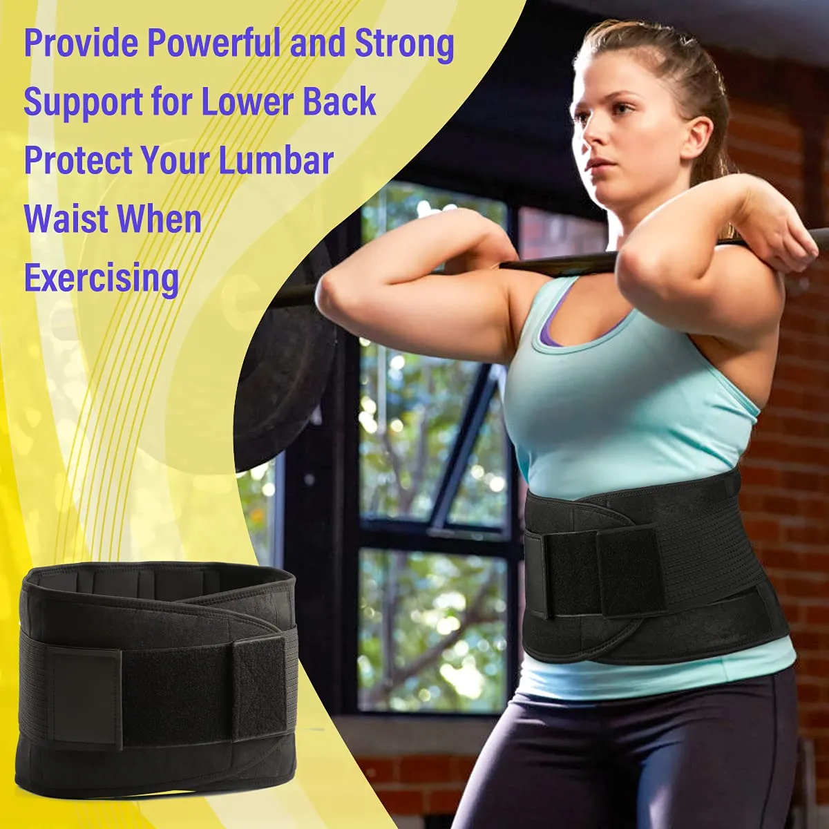 PAZAPO Back Brace Lumbar Support Belt for Lower Back Pain Relief - Waist Belt for Men and Women - Plus Size Back Brace for Sciatica, Herniated Disc,Black,5XL(Waistline:55-65Inch)