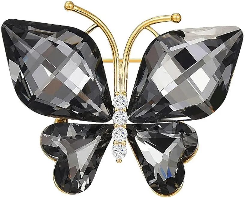 Rhinestone Butterfly Brooch Pin for Women Clear Crystal Insect Colorful Bithstone Cartoon Brooches Lapel Pins Dress Accessories Elegant Christmas Theme Party Animal Jewelry