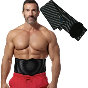 RiptGear Umbilical Hernia Belt for Men and Women - Abdominal Support Binder with Compression Pad - Supports Waist and Tummy after Surgery, Postpartum, and Belly Button Hernia Aid (Large/Extra Large)